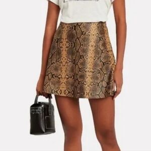 VEDA Leather Snakeskin Skirt P